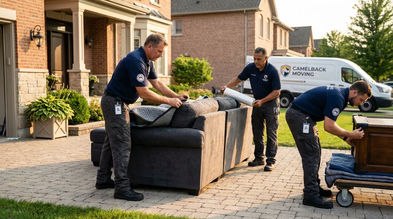 Large estate moving crew wrapping furniture in Talbotton, GA