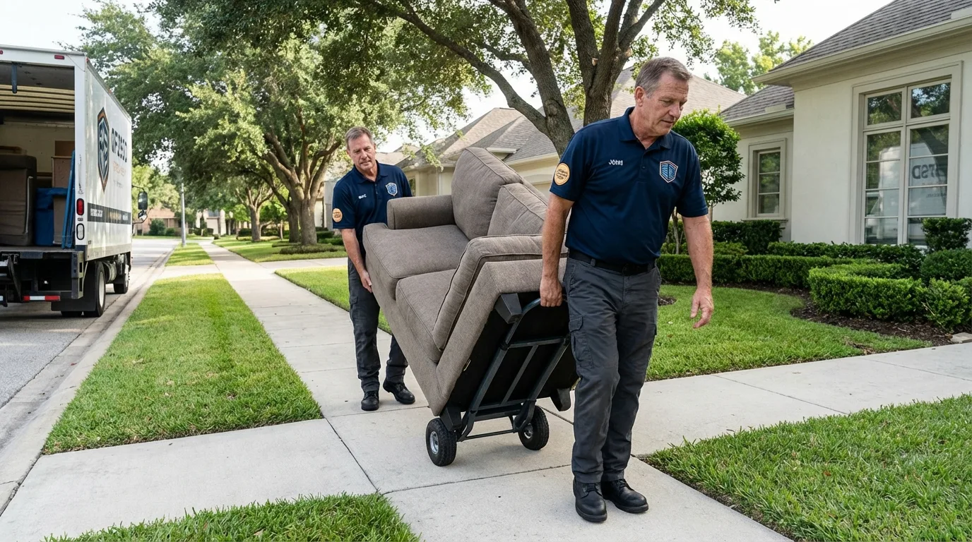 Local residential moving crew loading furniture in Talbotton, GA